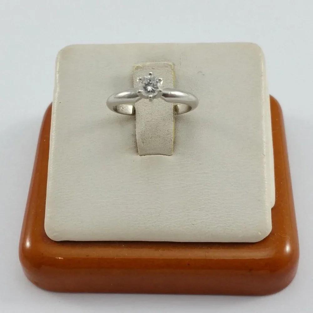 Exquisite IR/PT Solid Platinum Engagement Wedding Ring Band With Diamond